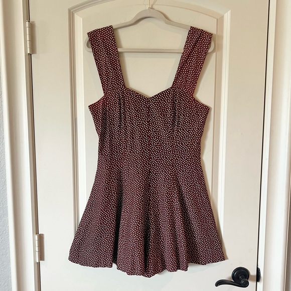 Vintage Alyn Paige brown romper with small white polka dots - Picture 1 of 11